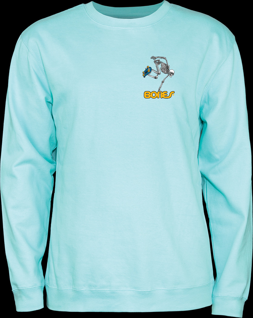 Powell Peralta Skateboard Skeleton Midweight Crewneck Sweatshirt Mint