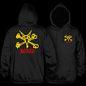 Powell Peralta Vato Rat Hooded Sweatshirt Mid Weight Black w/ Yellow Logo