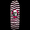 Powell Peralta Old School Ripper Skateboard Deck White/Pink - 9.89 x 31.32