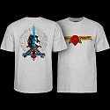 Powell Peralta Triple P Skull and Sword T-shirt Heather