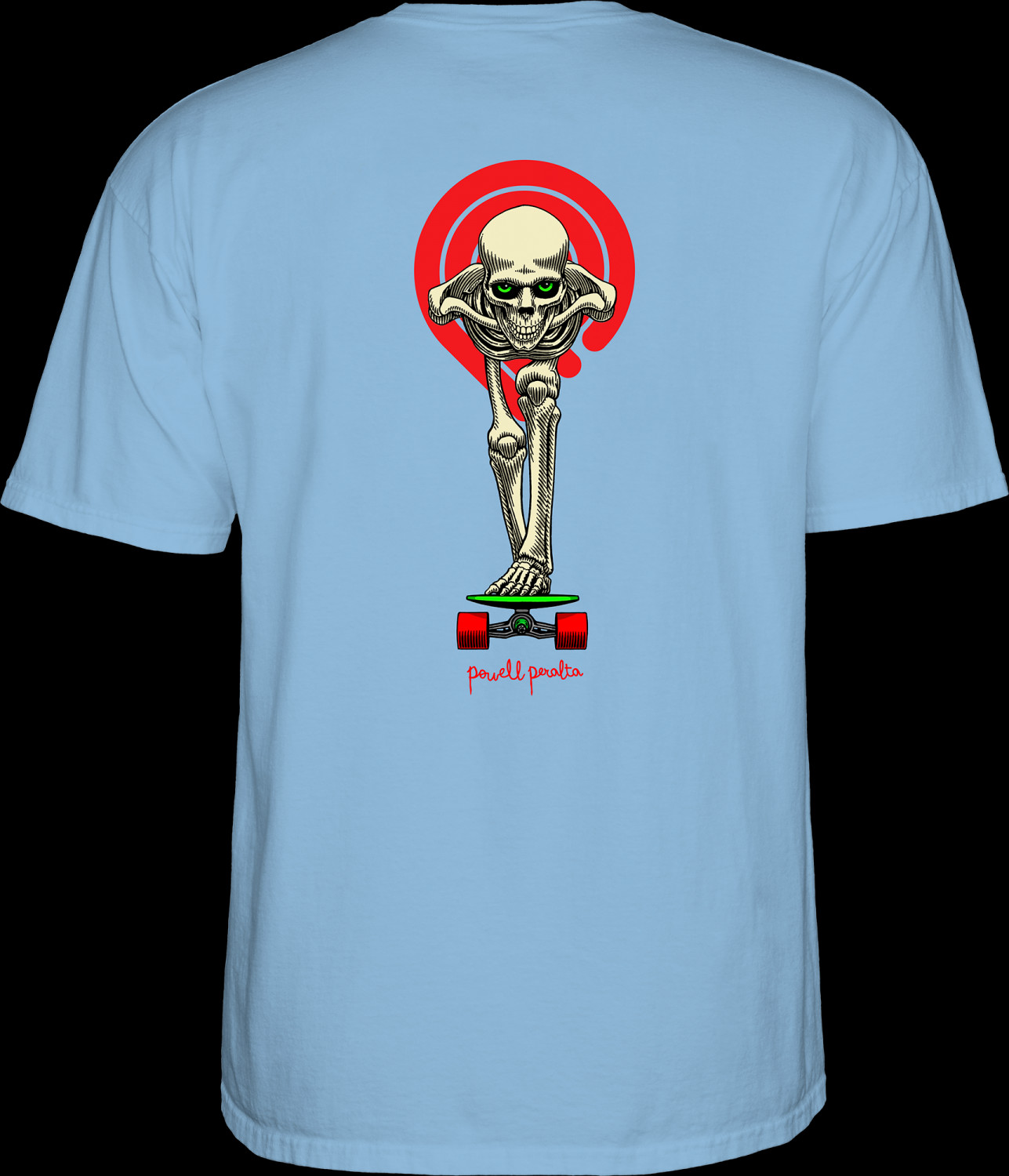 Powell Peralta Tucking Skeleton T-Shirt Baby Blue Photo #1 - Photo ...