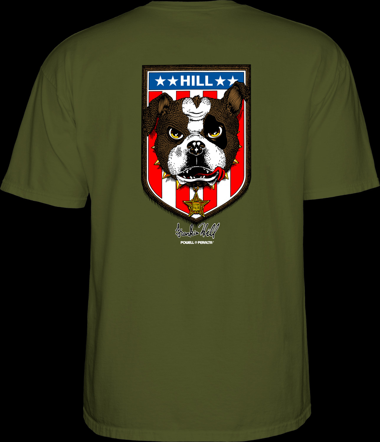 Powell Peralta Hill Bulldog T-Shirt Military Green Photo #1 - Photo ...