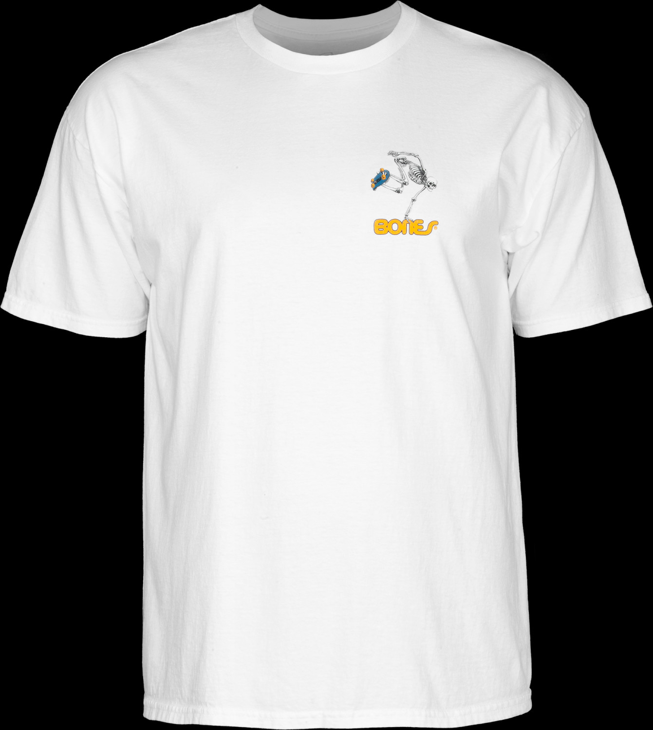 Powell Peralta Skate Skeleton White T-Shirt – Men's Regular Fit Short Sleeve Graphic Tee