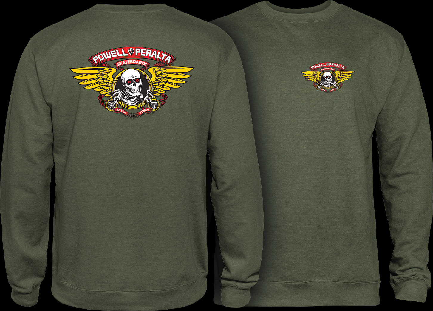 Powell Peralta Winged Ripper Military Green - T-shirt Vert