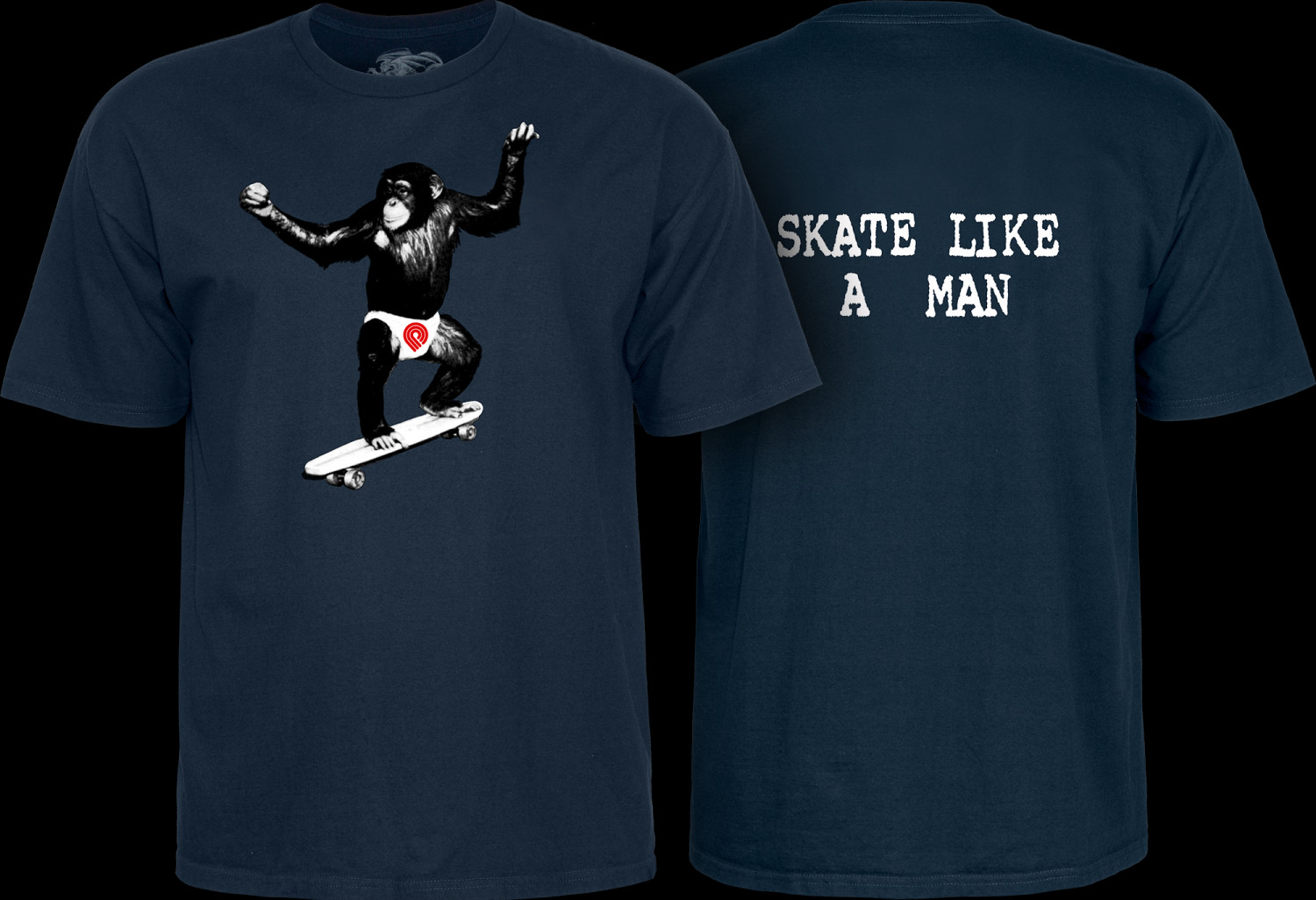 Powell Peralta Skate Chimp T-shirt Navy Photo #1 - Photo Gallery ...
