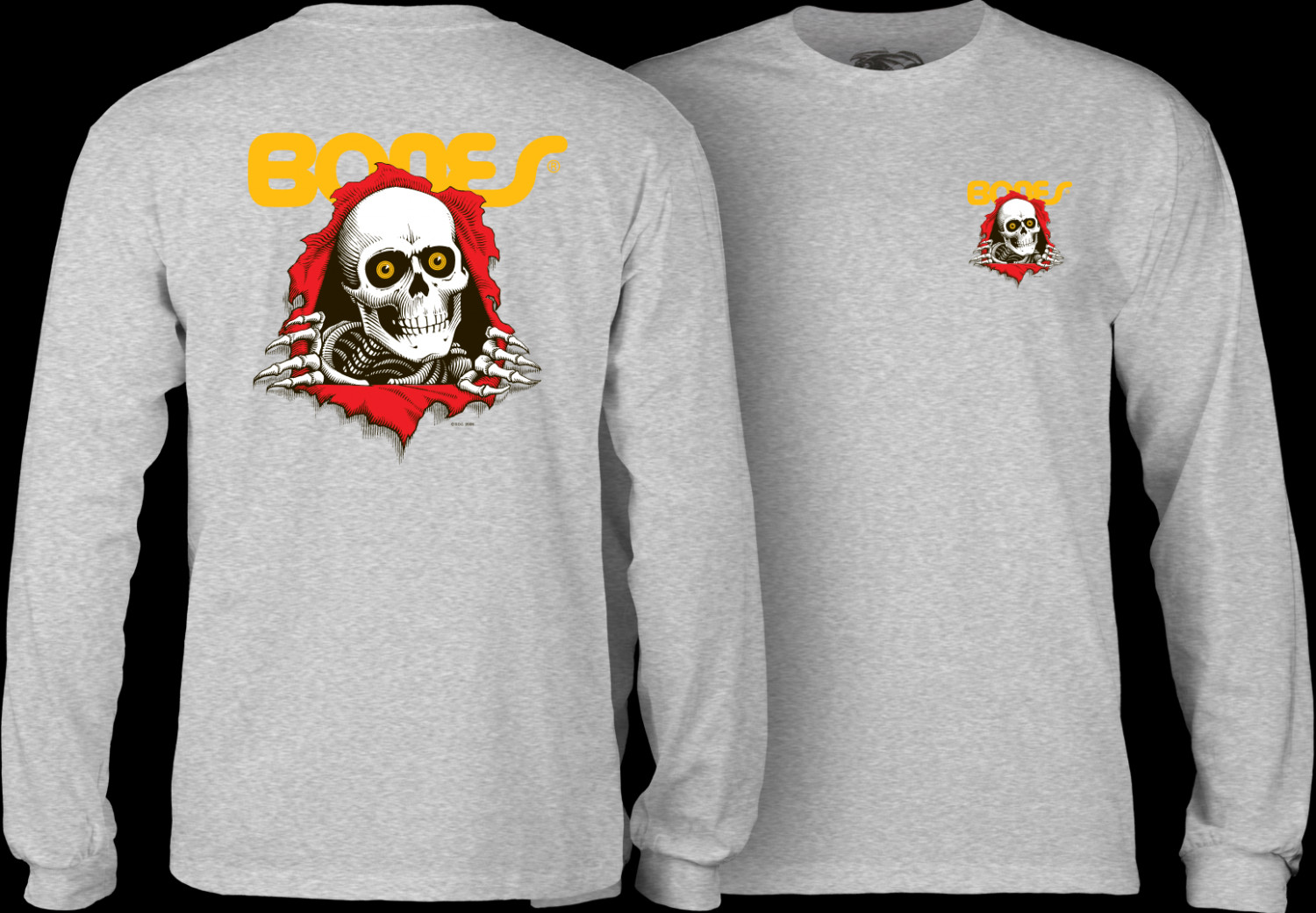 Powell Peralta Ripper L/S T-shirt - Athletic Heather Gray Photo #1 ...