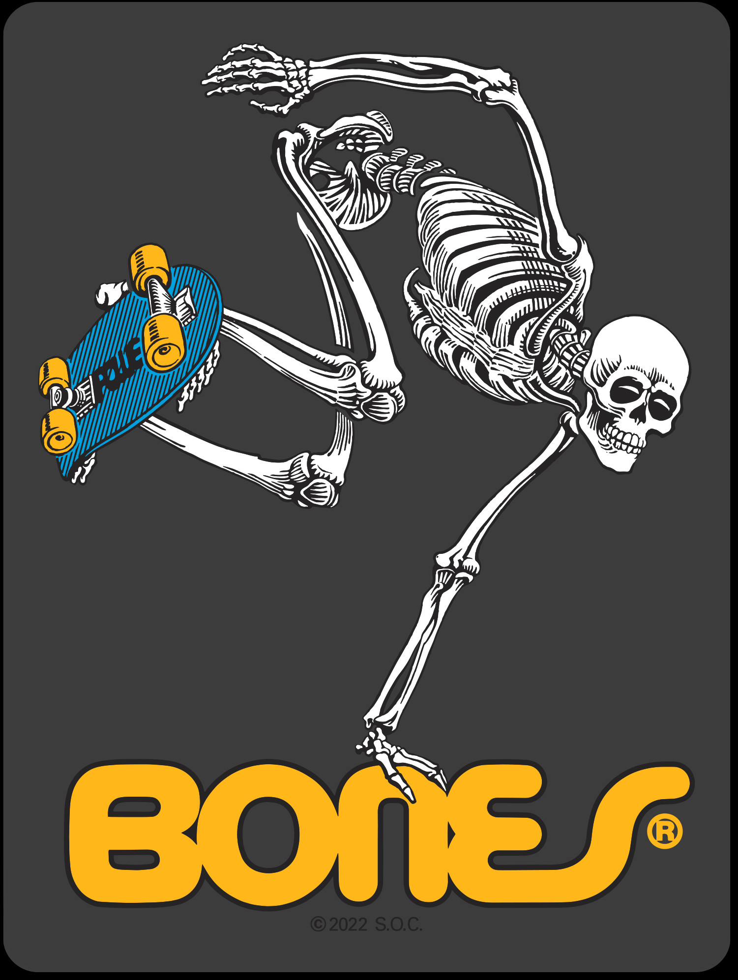 Powell Peralta Skateboarding Skeleton Sticker Clear 4