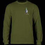 Powell Peralta Skull and Sword L/S T-shirt Military Green