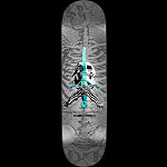 Powell Peralta Ray Rodriguez Skull & Sword "NOW" Skateboard Deck Silver - Shape 180 - 8.75 x 33.25