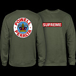 Powell Peralta Supreme Midweight Crewneck Sweatshirt - Army