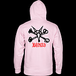 Powell Peralta Rat Bones Hooded Sweatshirt Mid Weight Light Pink