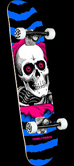 Powell Peralta Ripper Birch Complete Skateboard - Blue/Pink - 7 X 28