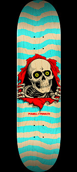 Powell Peralta Ripper Skateboard Deck Natural Turquoise - Shape 242 - 8 x 31.45