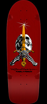 Powell Peralta Ray Rodriguez Skull & Sword Reissue Skateboard Deck Burgundy - 10 x 30