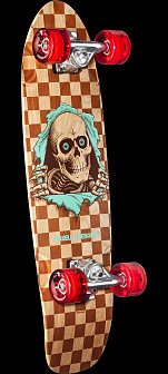 Powell Peralta Sidewalk Surfer Natural Checker Ripper Birch Complete Skateboard - 8.37 x 28.20