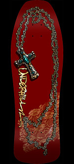 Powell Peralta Ray Underhill Cross Reissue Skateboard Deck Burgundy/Gold Foil - 9.9 x 31.5