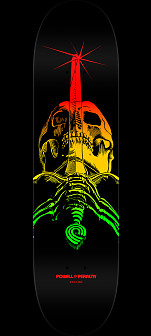 Powell Peralta Skull & Sword Skateboard Deck Rasta Fade - Shape 246 - 9 x 32.95