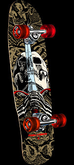 Powell Peralta Mini Skull & Sword Gold Birch Complete Skateboard - 186 K20 - 8 x 30