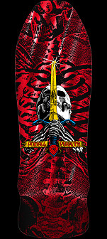 Powell Peralta Geegah Skull & Sword Reissue Red Foil Skateboard Deck  - 9.75 x 30