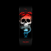 Powell Peralta McGill Skull & Snake Skateboard Blue Fade - Shape 247 - 8 x 31.45