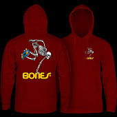 Powell Peralta Skateboard Skeleton Hooded Sweatshirt Mid Weight Maroon