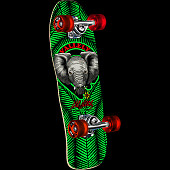Powell Peralta Mini Vallely Baby Elephant Green/Black Complete - Complete Skateboard - 8 X 26.08