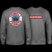 Powell Peralta Supreme Midweight Crewneck Sweatshirt - Gunmetal