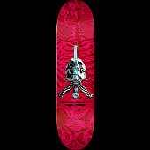 Powell Peralta Skull and Sword Skateboard Deck Red/Pink - Shape 249 - 8.5 x 32.08