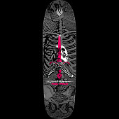 Powell Peralta Rodriguez Skull & Sword FLIGHT® Skateboard Deck Black/Silver- 9.265 x 32