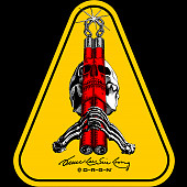 Powell Peralta Skull & Nunchucks Bruce Lee Collab Sticker
