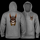 Powell Peralta Andy Anderson Skull Hooded Sweatshirt Mid Weight Gunmetal Heather