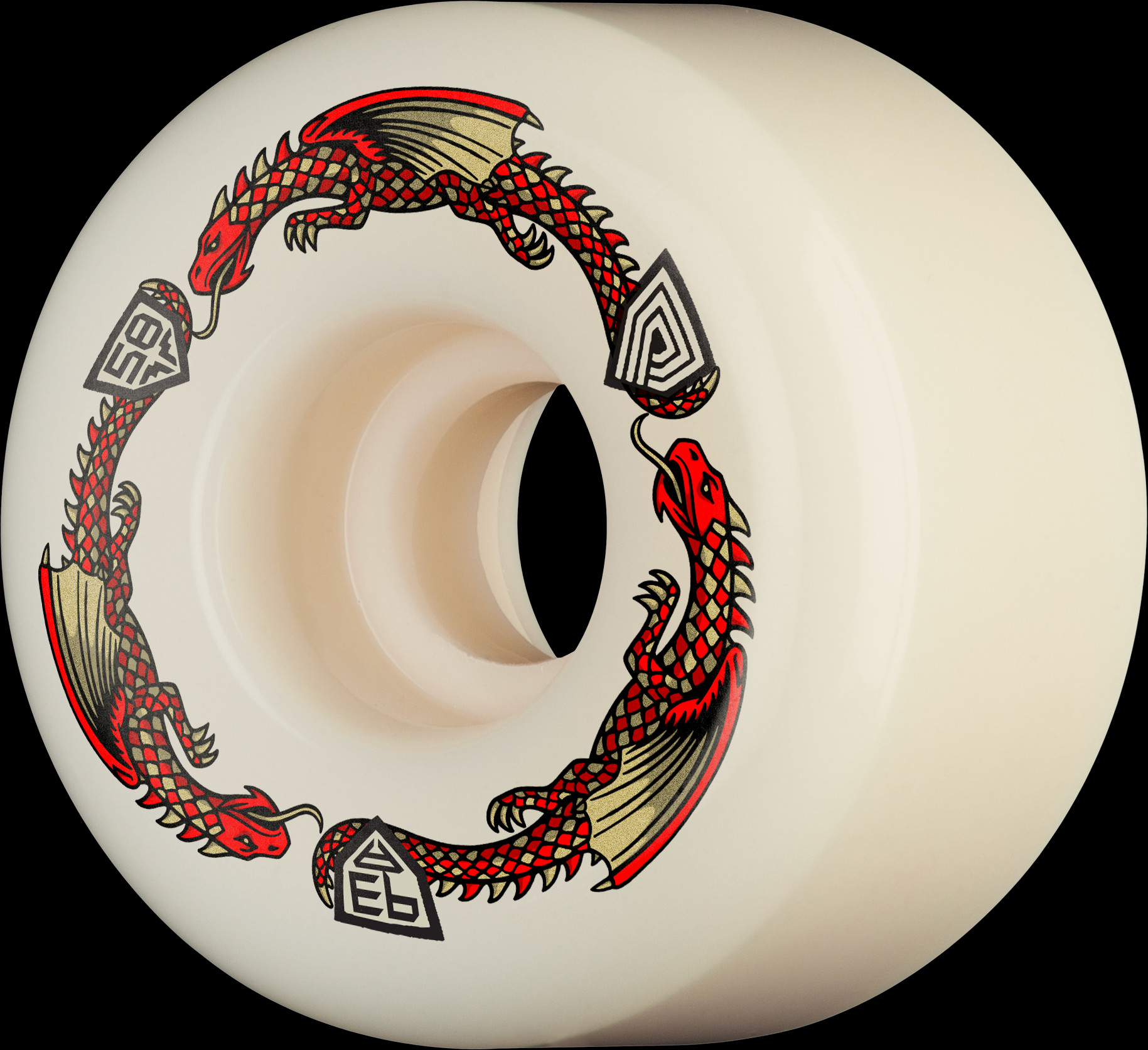 Powell Peralta Dragons 53mm 93A ウィール Powell Peralta Dragons 93A - V7 Shape - 58mm x 38mm 93A V7