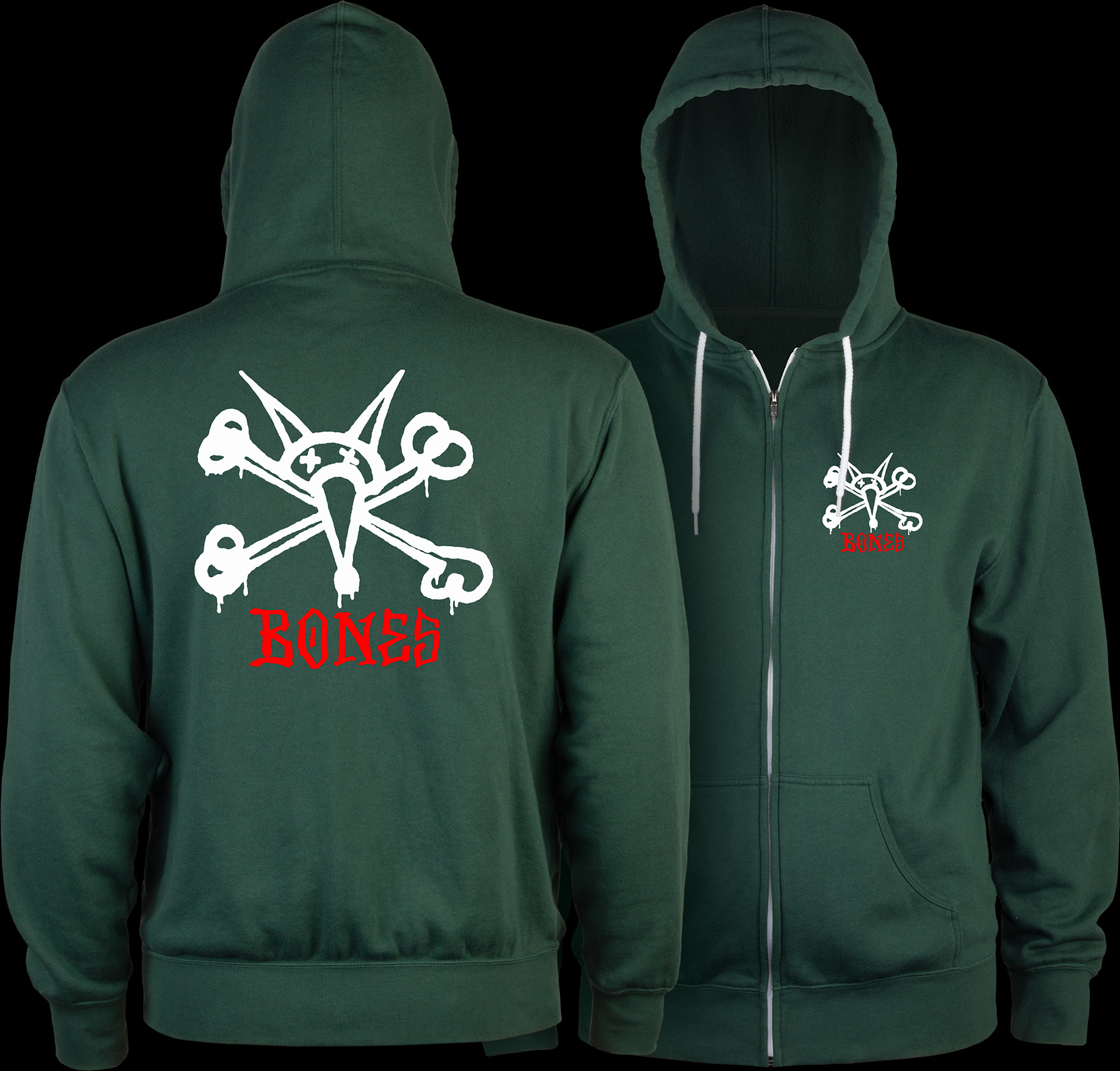 Powell Peralta Rat Bones Lightweight Zipper Hooded Sweatshirt