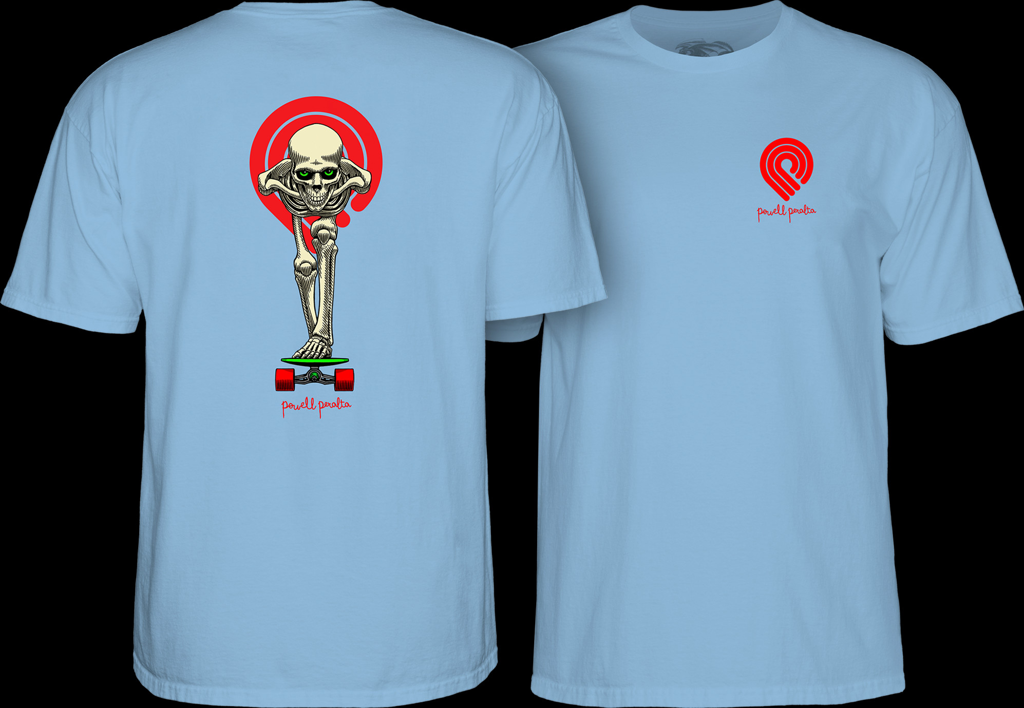 Powell Peralta Tucking Skeleton T-Shirt Baby Blue - Powell-Peralta®