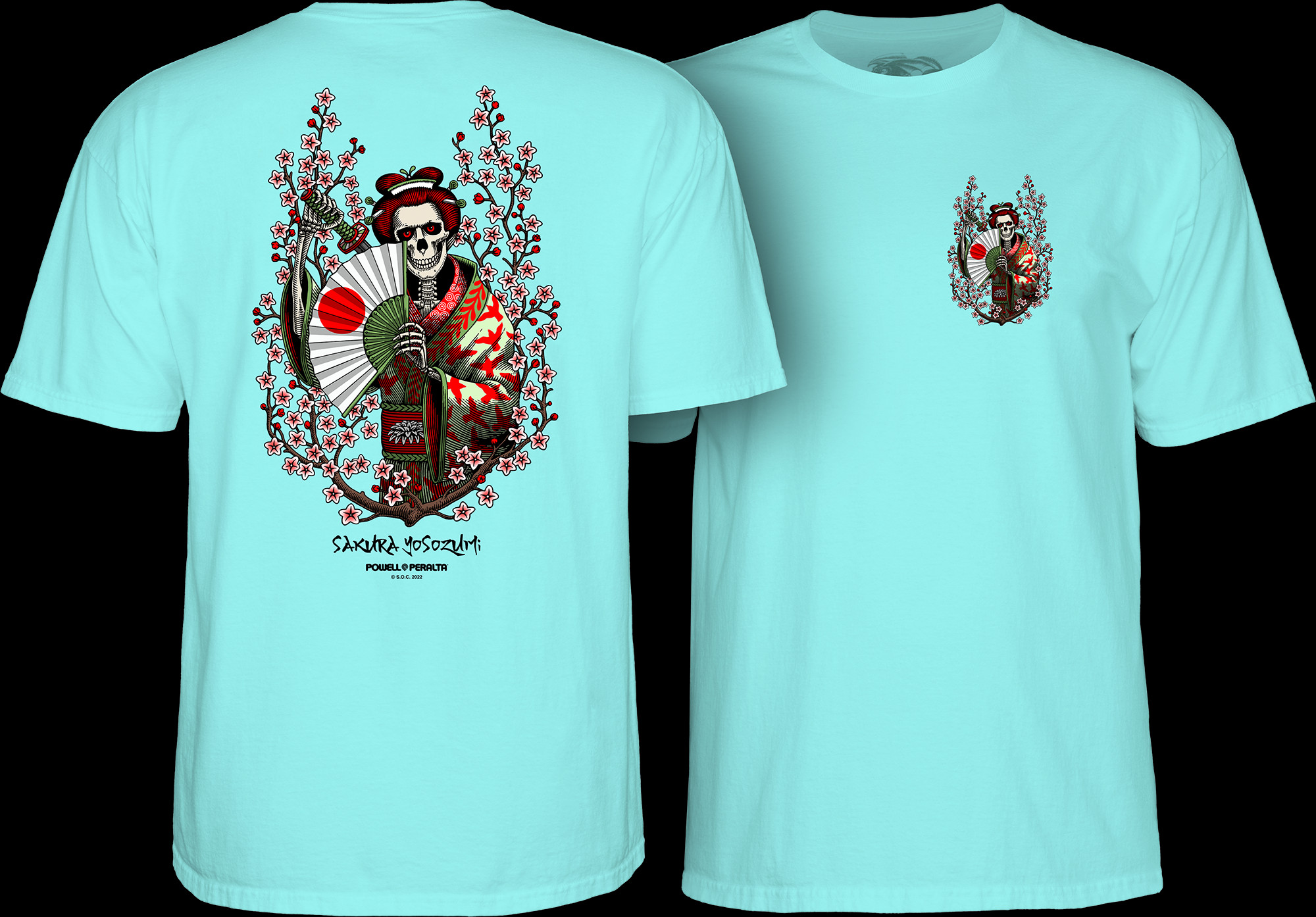 Powell Peralta Sakura Yosozumi Samurai T-Shirt Celadon - Powell