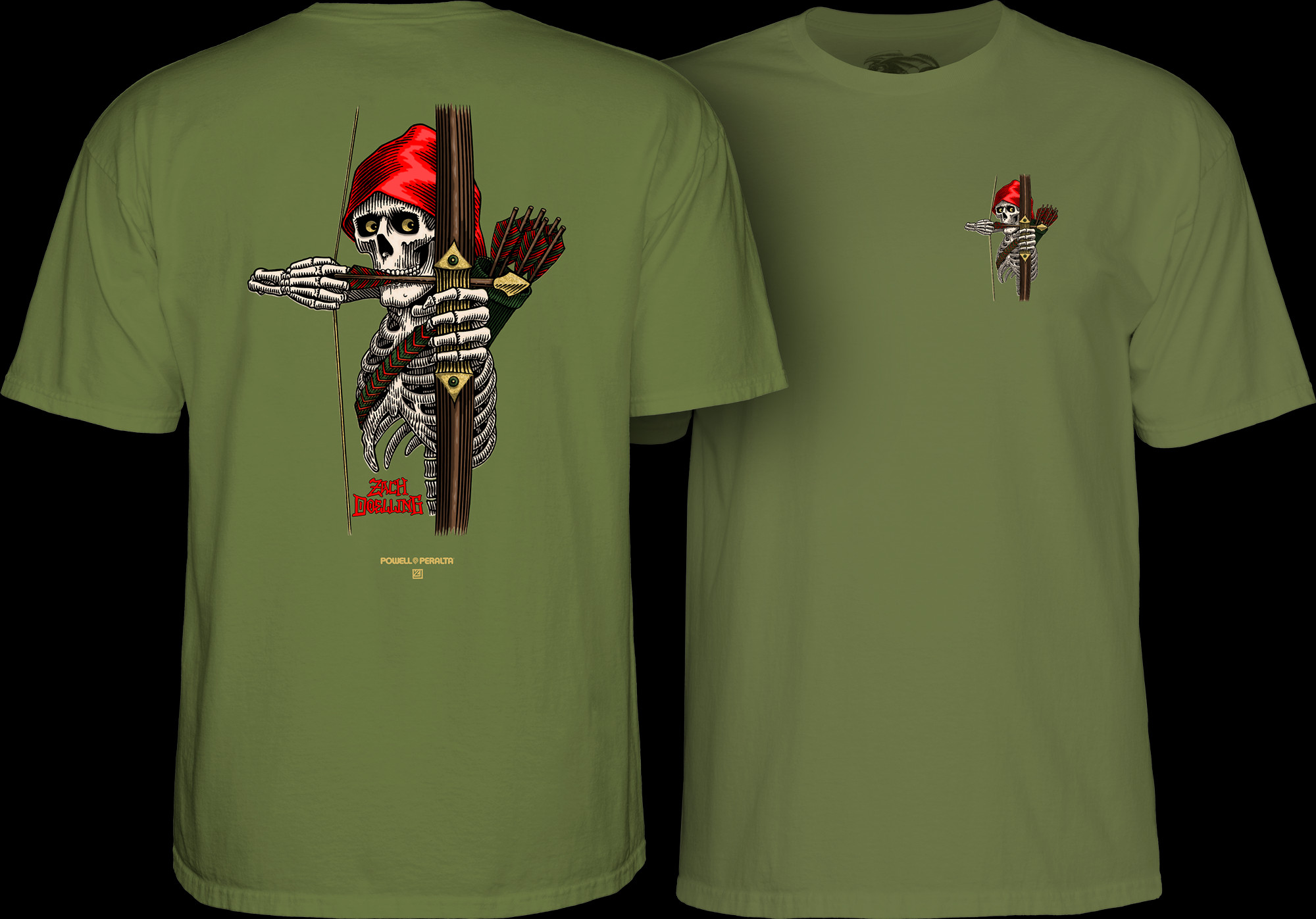 Powell Peralta Zach Doelling Archer T-Shirt Military Green