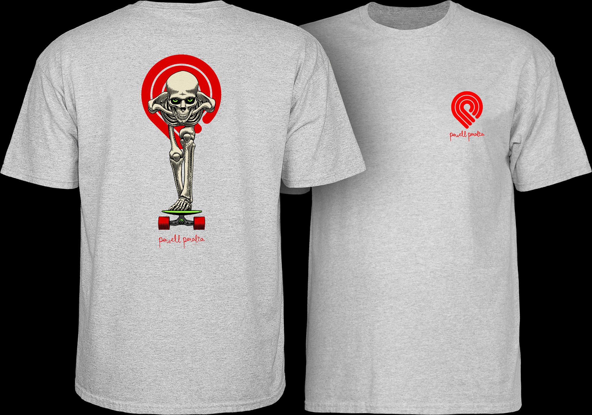 Powell Peralta Tucking Skeleton T-shirt Athletic Heather - Powell