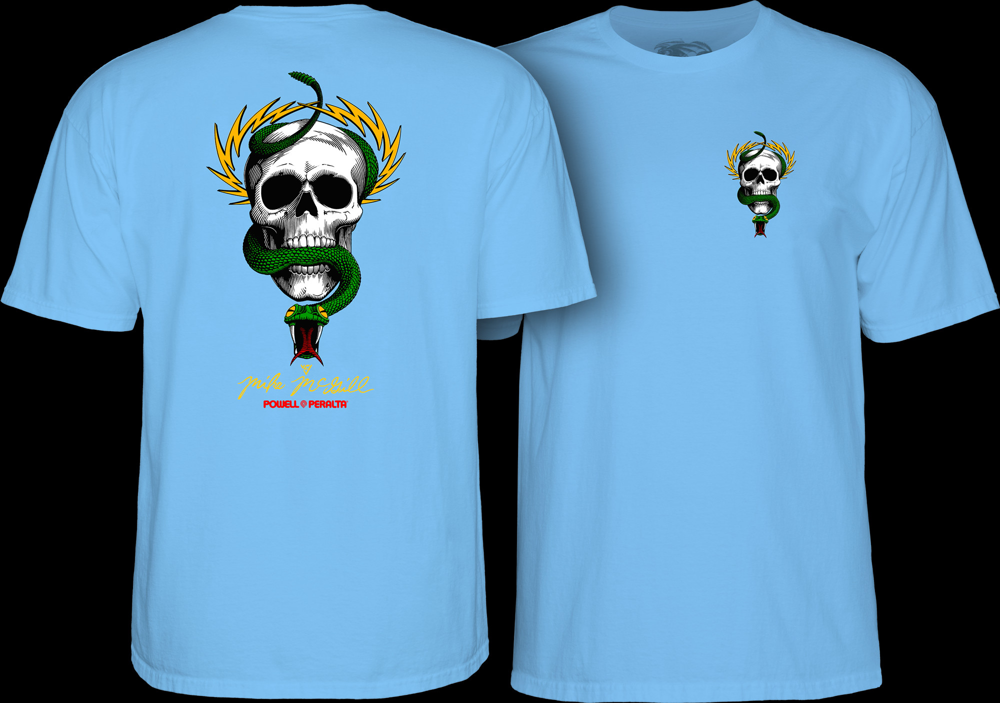 Powell Peralta Mike McGill Skull & Snake T-Shirt Carolina Blue