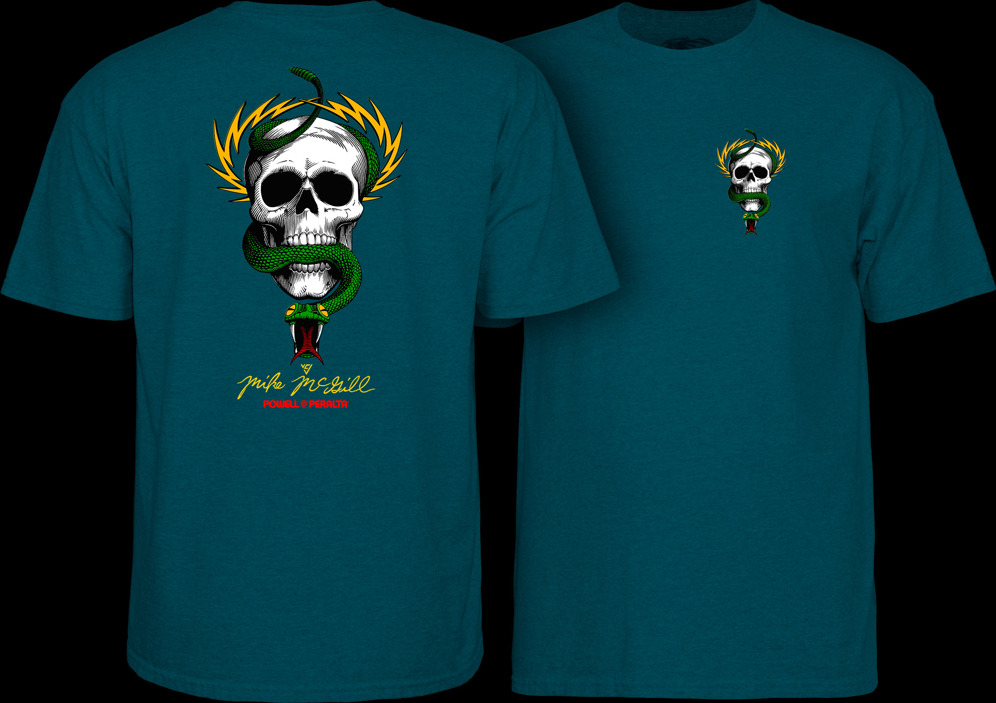 Powell Peralta Mike McGill Skull & Snake T-Shirt Midnight Teal