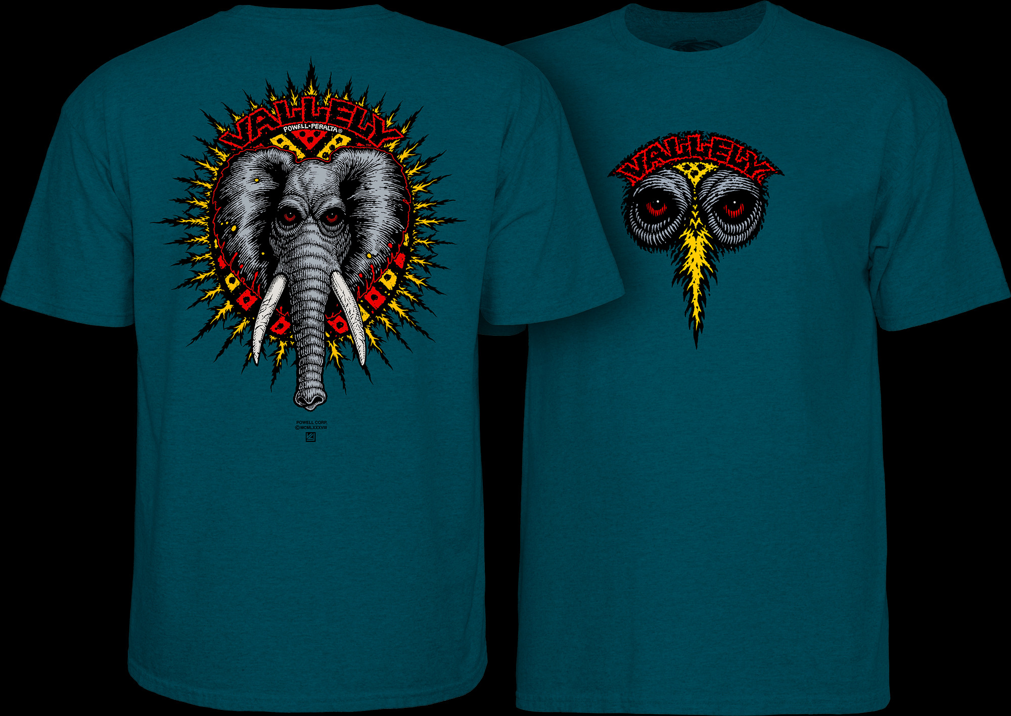 Powell Peralta Mike Vallely Elephant T-Shirt Midnight Teal