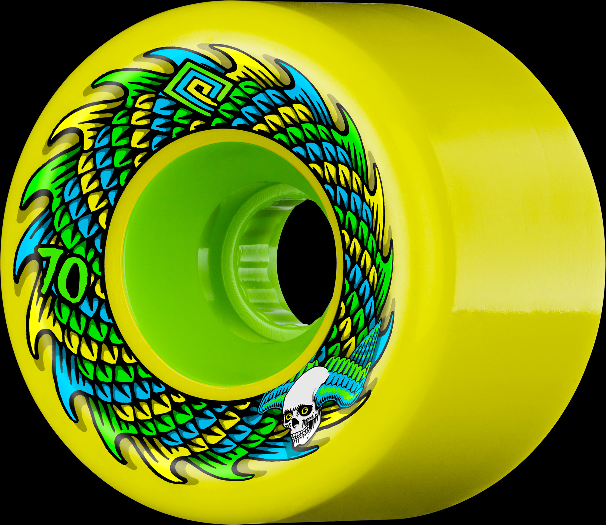 Powell Peralta Soft Slide Skateboard Wheels 70mm 75A 4pk Yellow