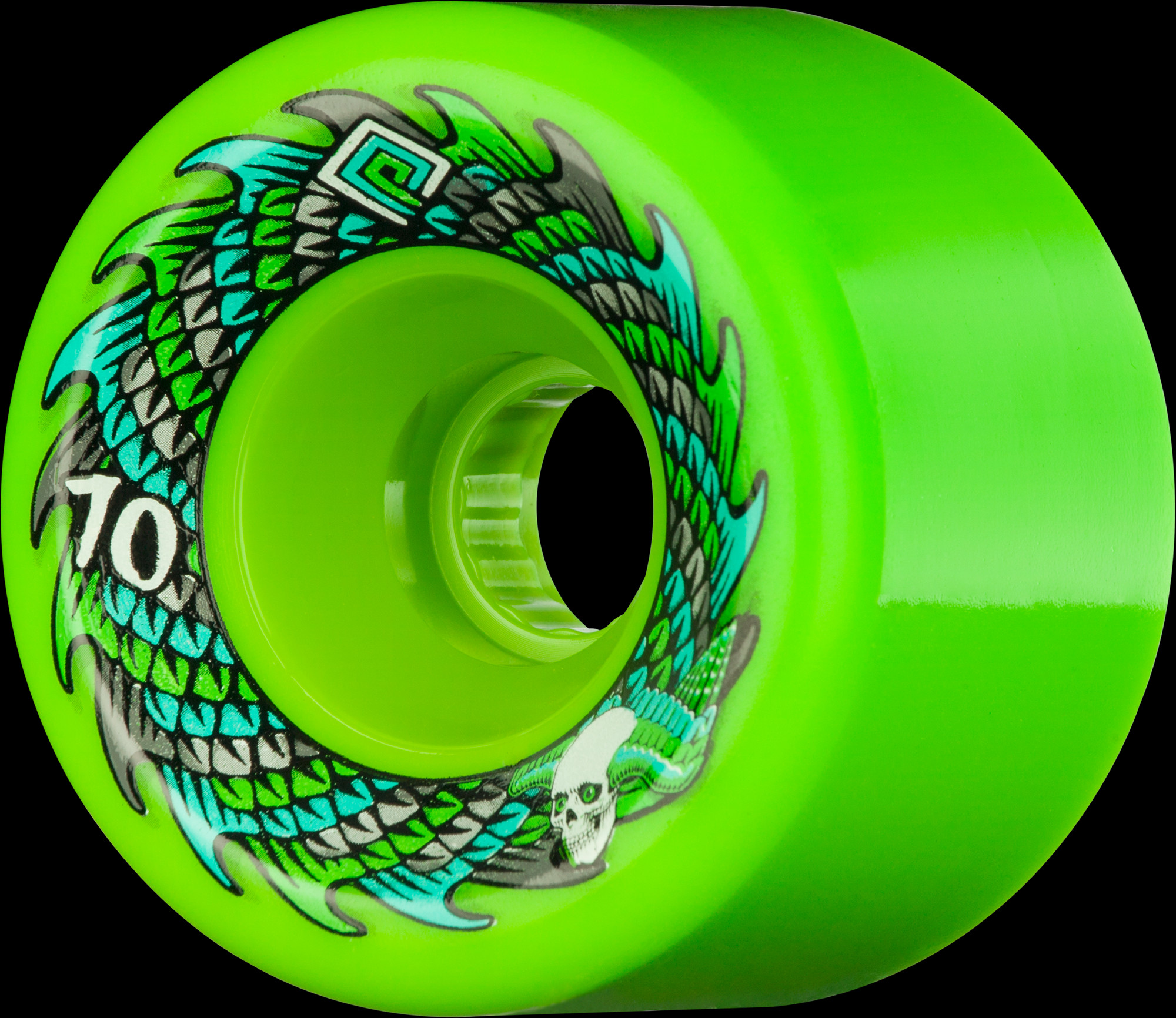 Powell Peralta Soft Slide Offset Skateboard Wheels 70mm 4pk Green