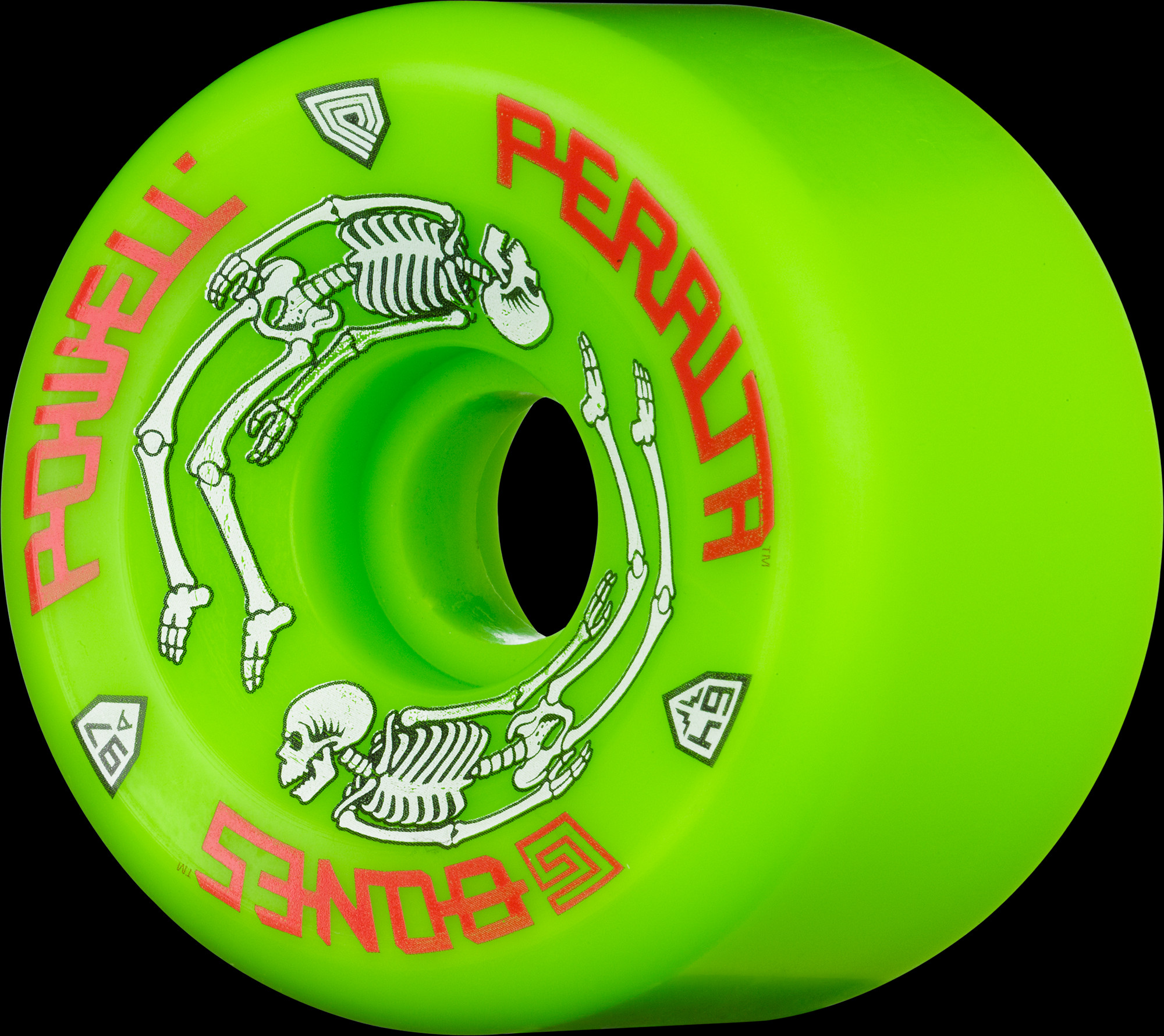 Powell Peralta G-Bones Skateboard Wheels 64mm 97a - Green (4 pack