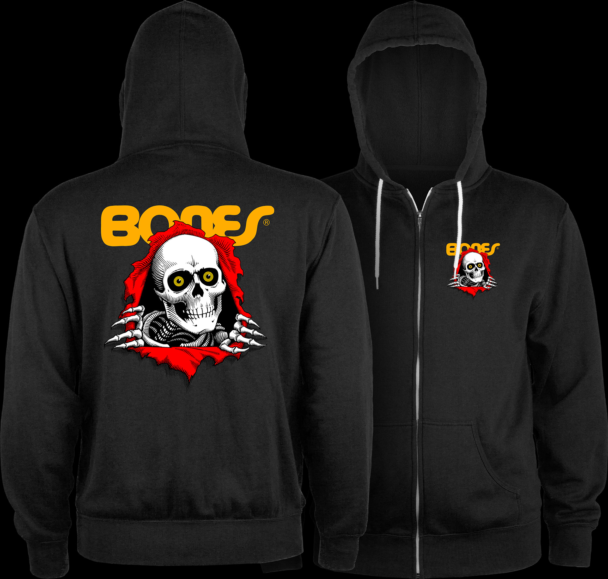 Powell Peralta Ripper Lightweight Zip Hoodie Black - Powell-Peralta®