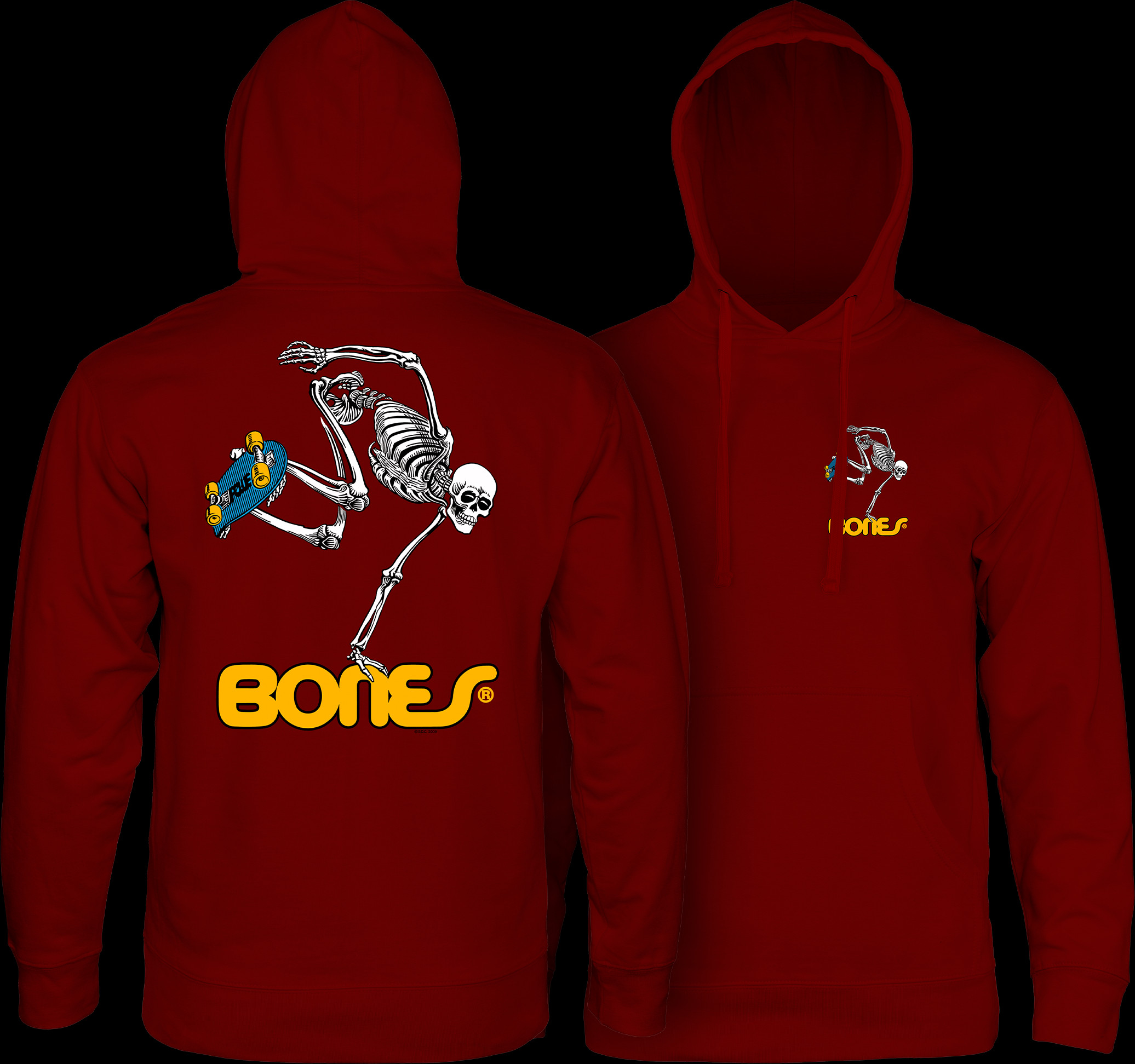 Powell Peralta Skateboard Skeleton Hooded Sweatshirt Mid Weight