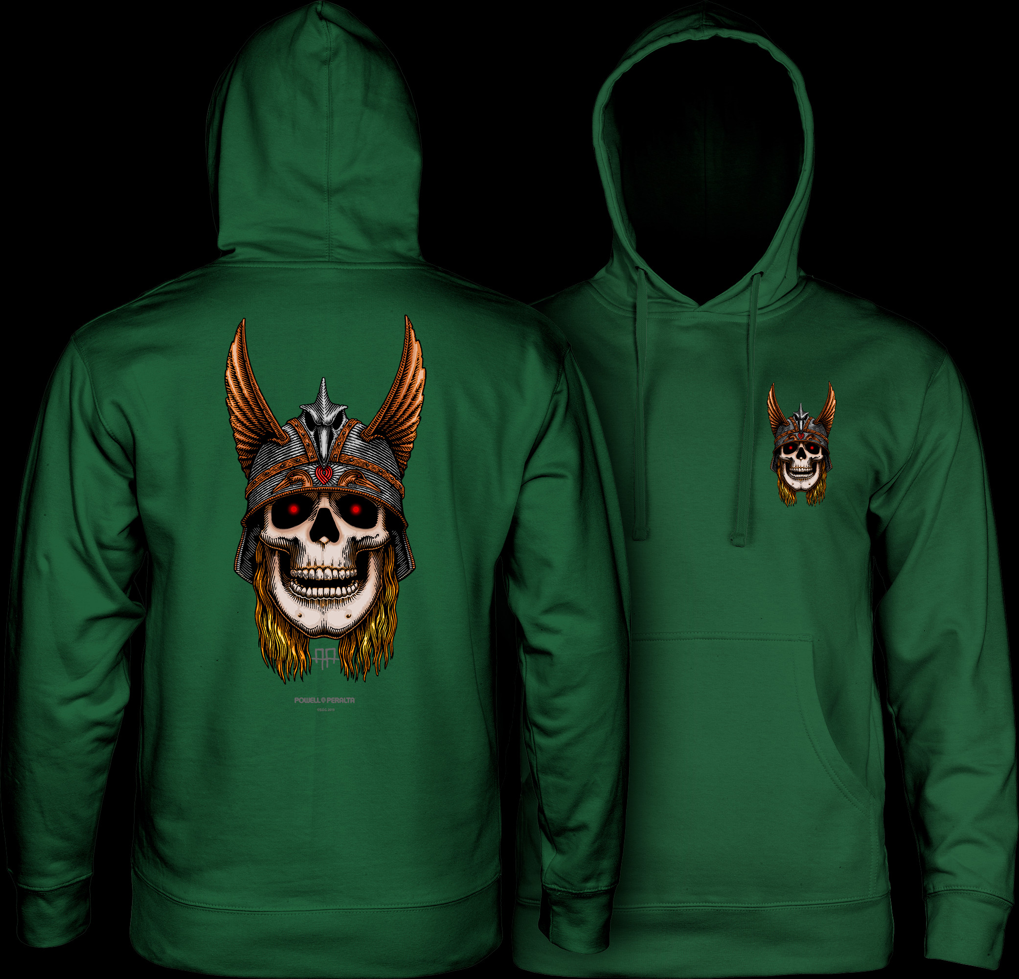 Powell Peralta Anderson Sweatshirt Hooded Mid Weight Alpine Green