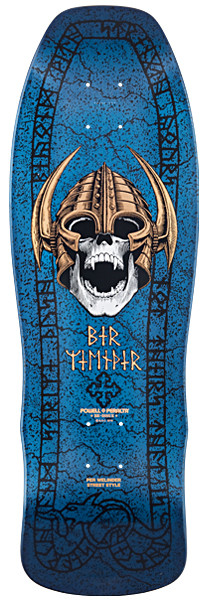 Powell Peralta Per Welinder Nordic Skull Skateboard Deck Blue