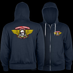 Powell Peralta Winged Ripper Lightweight Zip Hoodie Navy