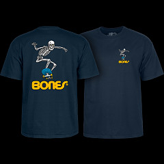 Powell Peralta Skateboard Skeleton 2 T-Shirt Navy