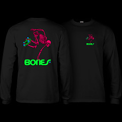 Powell Peralta Skateboard Skeleton L/S Shirt Blacklight